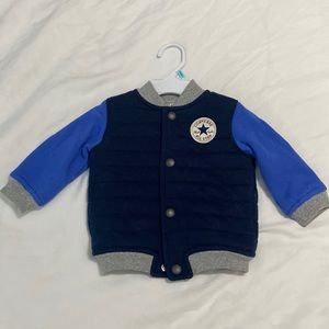 0 to 6 month Converse jacket navy blue, blue, and white